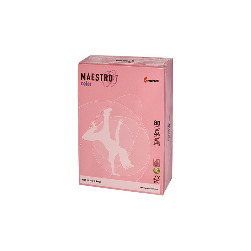 PAPIER KSERO KOLOR A4 80G RÓŻOWY MAESTRO PI25