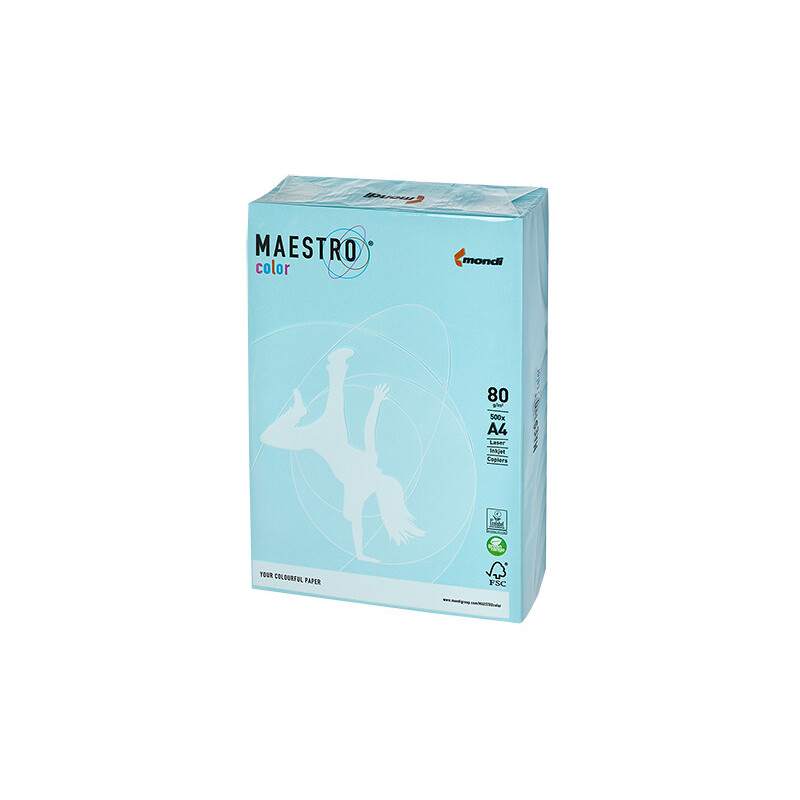 PAPIER KSERO KOLOR A4 80G NIEBIESKI MAESTRO MB30