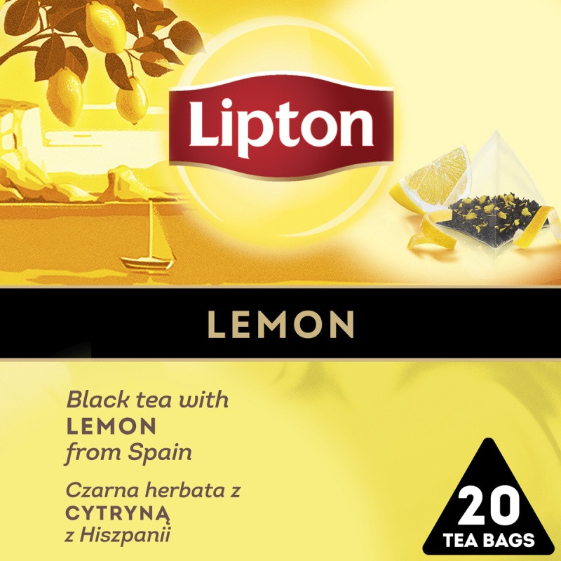 S HERBATA LIPTON CZARNA Z CYTRYNĄ PIRAMIDKI 20T
