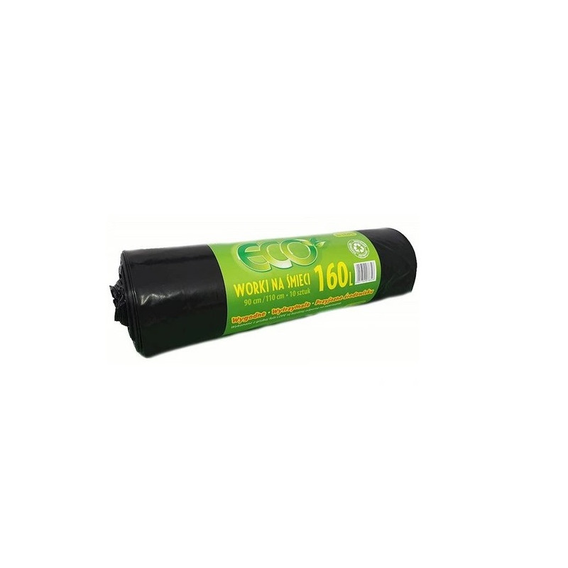 WORKI NA ŚMIECI  ECO 160L 10SZT LD CZARNE