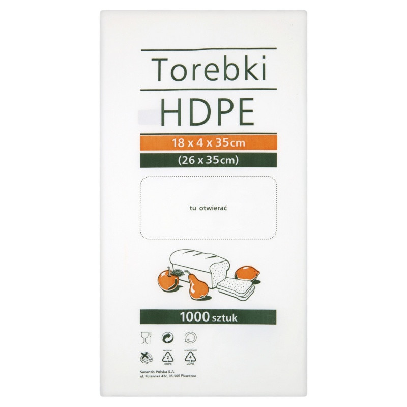 WORECZKI HDPE 18X4x35 cm, 1000 szt