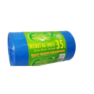 WORKI NA ŚMIECI  ECO 35L 50SZT LD NIEBIESKIE