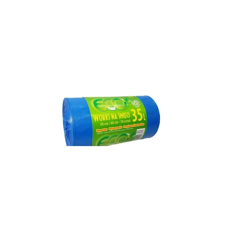 WORKI NA ŚMIECI  ECO 35L 50SZT LD NIEBIESKIE