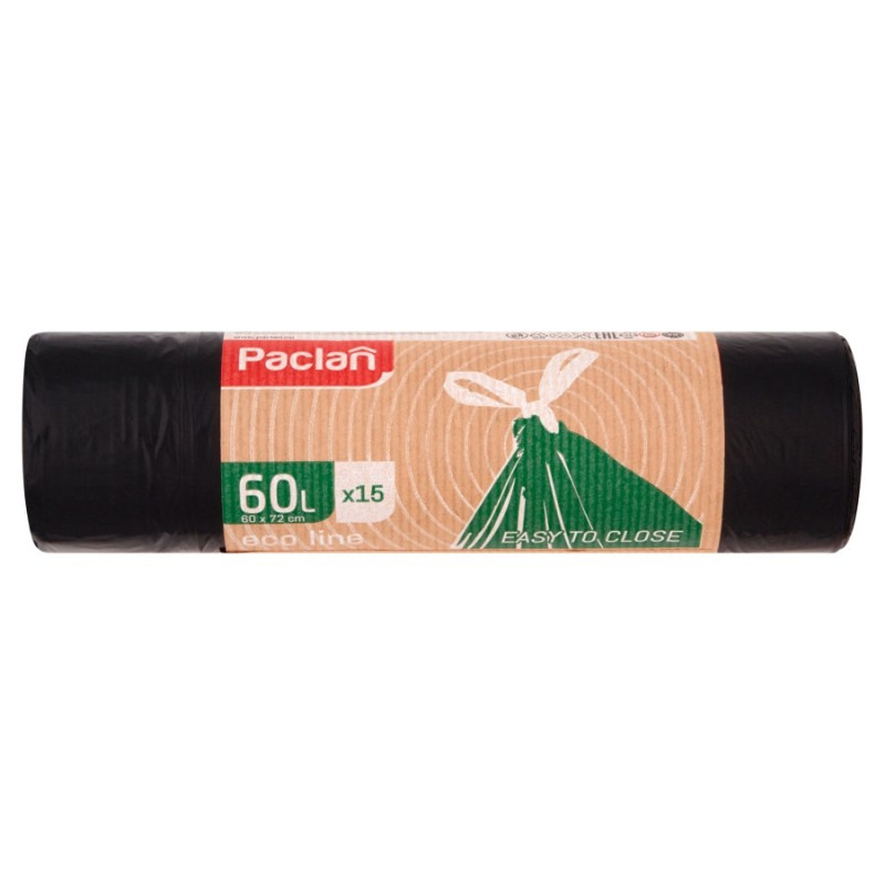 WORKI NA ŚMIECI 60L/15 Z TAŚMĄ