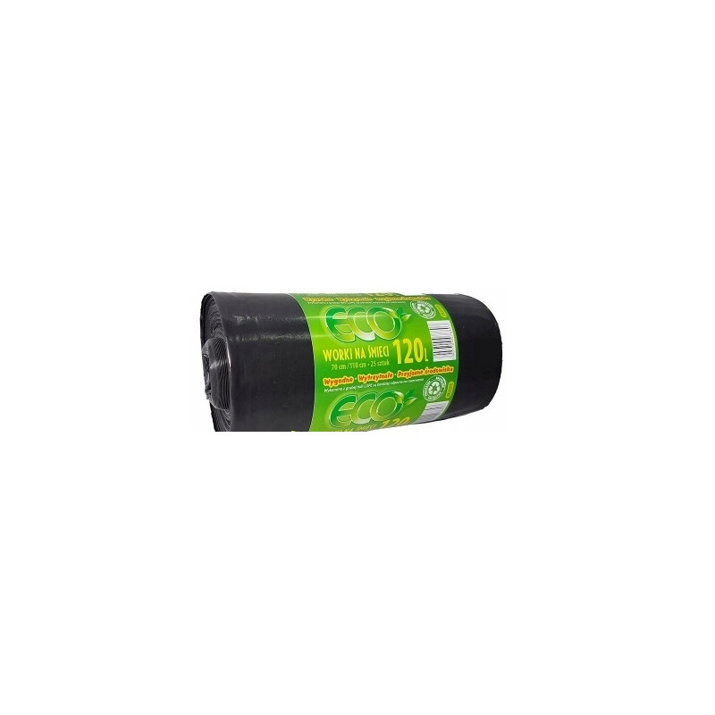 WORKI NA ŚMIECI  ECO 120L 25SZT LD CZARNE 