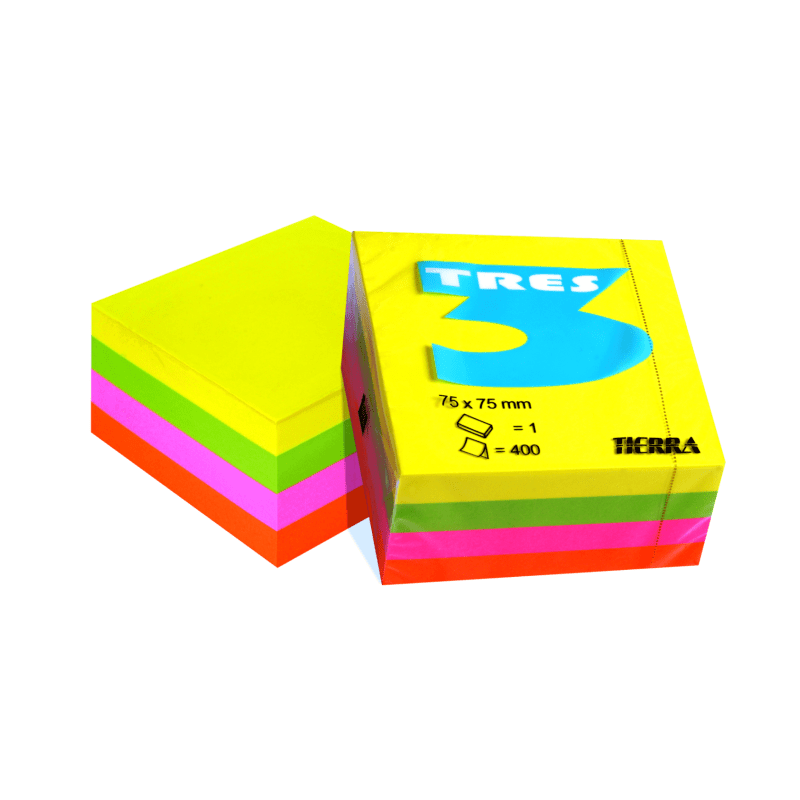KARTECZKI SAMOPRZYLEPNE 75X75MM 400 K  TRES NEON