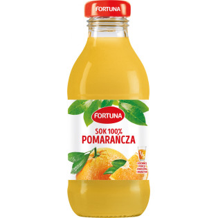 Sok FORTUNA, pomarańczowy, szkło, 0,3l
