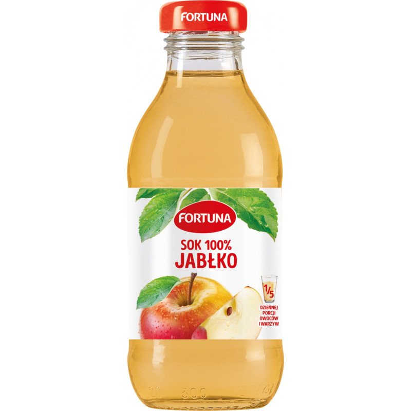 Sok FORTUNA, jabłkowy, szkło, 0,3l