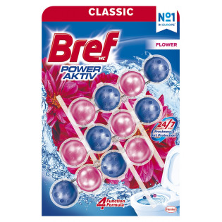 Kulki myjąco-zapachowe do toalet BREF Power Aktiv Flower, 3x50g
