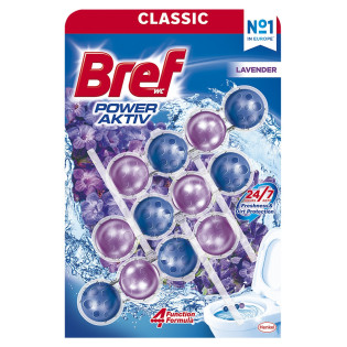 Kulki myjąco-zapachowe do toalet BREF Power Aktiv Lavender, 3x50g