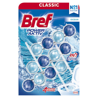 Kulki myjąco-zapachowe do toalet BREF Power Aktiv Ocean, 3x50g