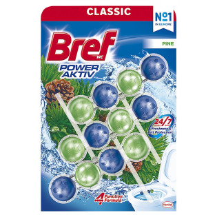 Kulki myjąco-zapachowe do toalet BREF Power Aktiv Pine, 3x50g
