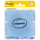 Przezroczyste karteczki samoprzylepne POST-IT Transparent Notes (600-1TRSPB), 73x73mm, 36 kart., pastelowe niebieskie