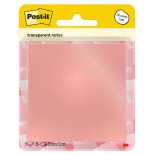 Przezroczyste karteczki samoprzylepne POST-IT Transparent Notes (600-1TRSPO), 73x73mm, 36 kart., pastelowe pomarańczowe