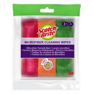 Ściereczka z mikrofibry SCOTCH-BRITE Basic, 3 szt., mix kolorów