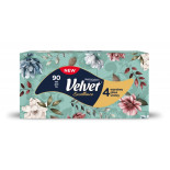 Chusteczki kosmetyczne VELVET Excellence, 4-warstwowe, 90 listków, białe