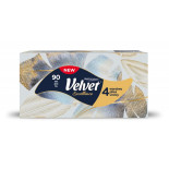Chusteczki kosmetyczne VELVET Excellence, 4-warstwowe, 90 listków, białe
