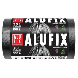 Worki na śmieci ALUFIX Professional, HDPE, 50x55cm, 7 μm, 35l, 100 szt., czarne