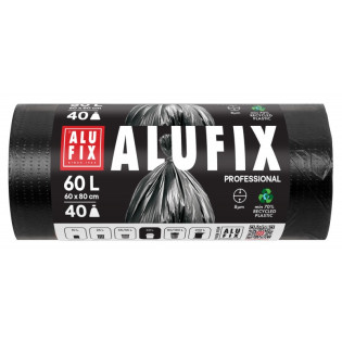 Worki na śmieci ALUFIX Professional, HDPE, 60x80cm, 8 μm, 60l, 40 szt., czarne