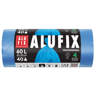 Worki na śmieci ALUFIX Professional, HDPE, 60x80cm, 8 μm, 60l, 40 szt., niebieskie