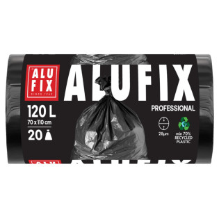 Worki na śmieci ALUFIX Professional, LDPE, 70x110cm, 28 μm, 120l, 20 szt., czarne