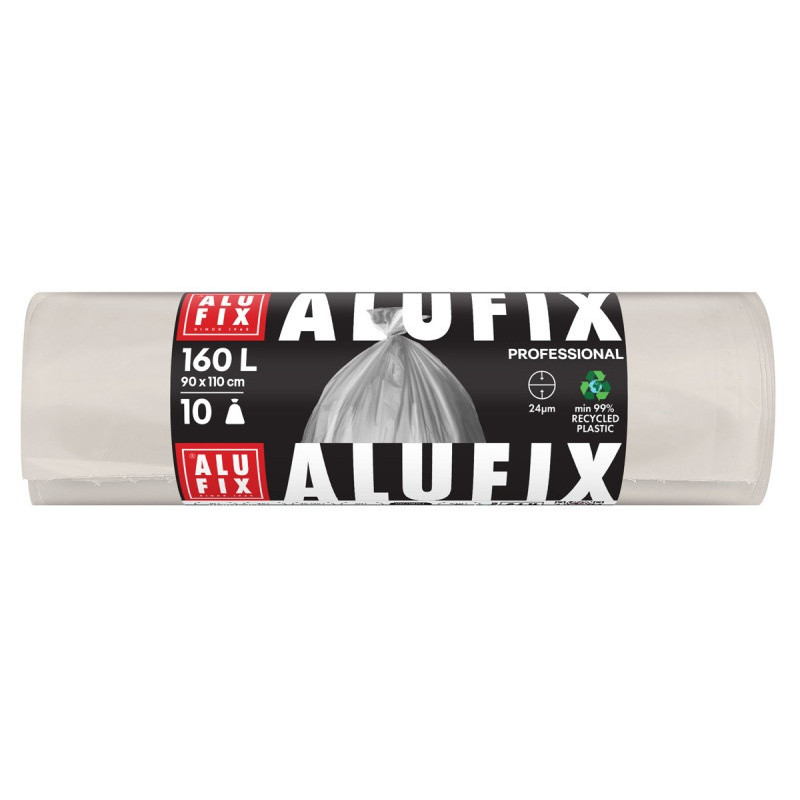 Worki na śmieci ALUFIX Professional, LDPE, 90x110cm, 24 μm, 160l, 10 szt., transparentne
