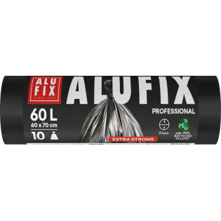 Worki na śmieci ALUFIX Professional, LDPE, 60x70cm, 21 μm, 60l, 10 szt., czarne