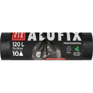 Worki na śmieci ALUFIX Professional, LDPE, 70x105cm, 25 μm, 120l, 10 szt., czarne