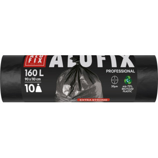 Worki na śmieci ALUFIX Professional, LDPE, 90x110cm, 30 μm, 160l, 10 szt., czarne
