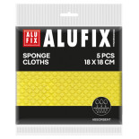 Ściereczki gąbkowe ALUFIX Professional, 18x18cm, 5 szt., żółte