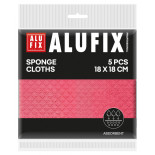 Ściereczki gąbkowe ALUFIX Professional, 18x18cm, 5 szt., różowe