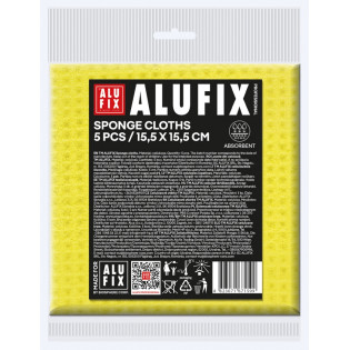 Ściereczki gąbkowe ALUFIX Professional, 15,5x15,5cm, 5 szt., żółte