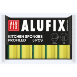 Gąbki kuchenne ALUFIX Professional, profilowane długie, 145x60x45mm, 5 szt., żółte