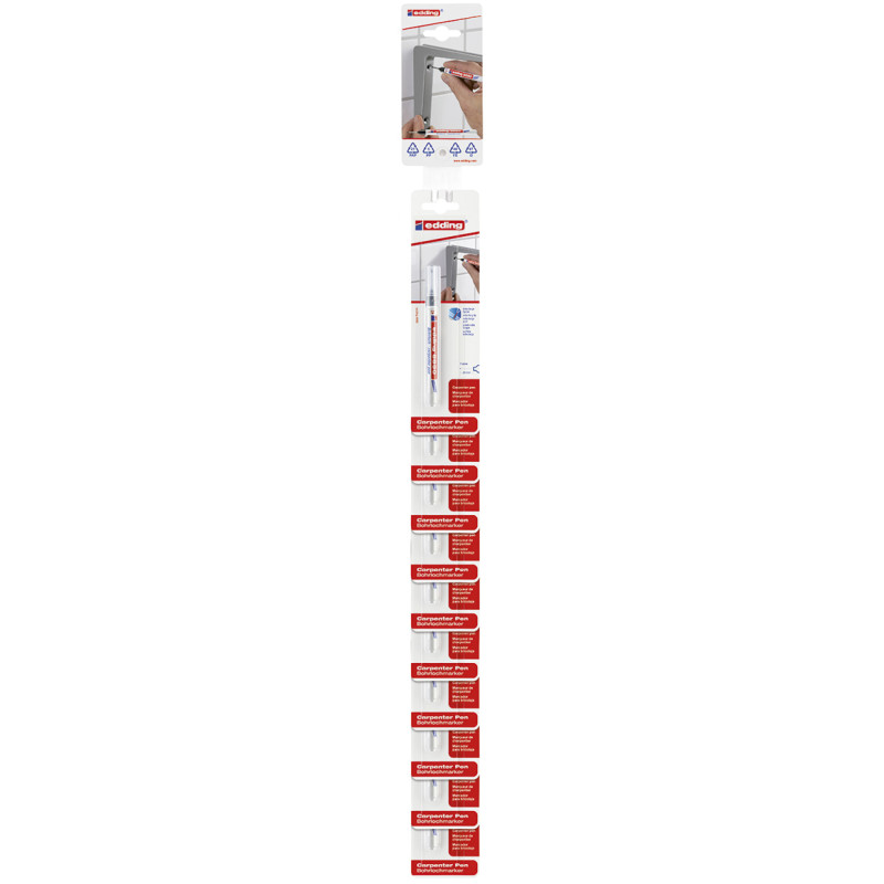 Marker z długą końcówką E-8850 EDDING, 1 mm, 10 szt., ekspozytor clip strip, czarny