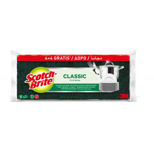 Zmywak kuchenny SCOTCH-BRITE Classic, płaski, 4+4 szt. gratis, żółto-zielony