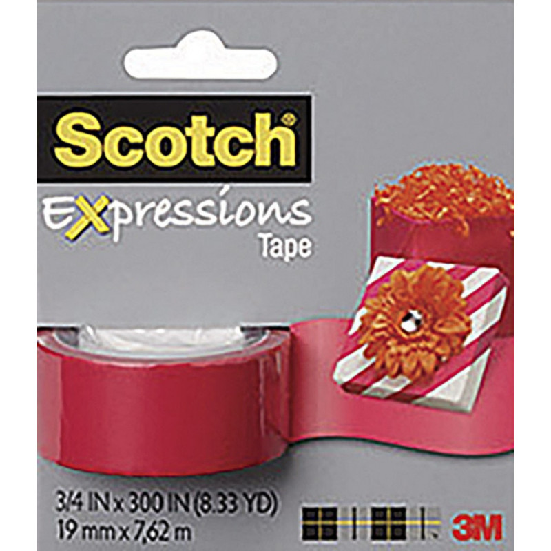Taśma samoprzylepna SCOTCH Expressions C214, 19mmx7,62m, czerwona