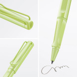 Pióro kulkowe LAMY Safari 3D0, M, z niebieskim wkładem, jasnozielony