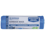 Worki na śmieci DONAU PROFESSIONAL, wytrzymałe, super mocne, z taśmą, 35l, 15 szt., niebieskie