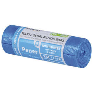 Worki do segregacji odpadów DONAU HOME, z uszami, papier, 35l, 20 szt., niebieskie