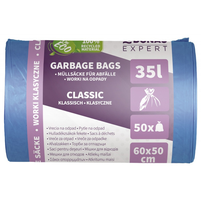 Worki na odpady DONAU EXPERT, klasyczne, LDPE, 35l, 50 szt., niebieskie