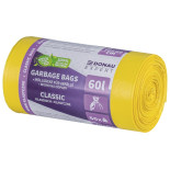 Worki na odpady DONAU EXPERT, klasyczne, LDPE, 60l, 50 szt., żółte