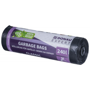 Worki na odpady DONAU EXPERT, klasyczne, LDPE, 240l, 10 szt., czarne