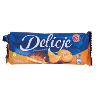 Ciastka DELICJE SZAMPAŃSKIE, 147 g, pomarańczowe, krótki termin