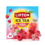 Herbata LIPTON, do parzenia na zimno, malina i hibiskus, 10 torebek