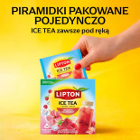 Herbata LIPTON, do parzenia na zimno, malina i hibiskus, 10 torebek