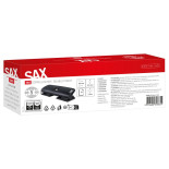 Dziurkacz SAX 350 EasyPro M Double, dziurkuje do 20 kartek, 4 otwory, czarny