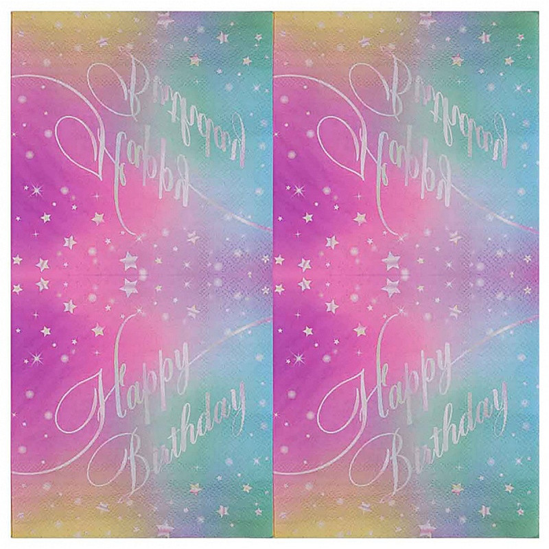 Serwetki papierowe PARTY GO Happy Birthday, 33x33cm, 10 szt., mix kolorów