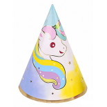 Czapka urodzinowa PARTY GO Unicorn, 20cm, 6 szt., mix kolorów