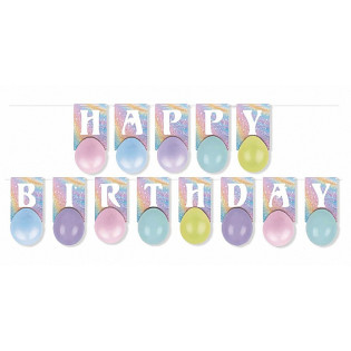 Girlanda PARTY GO Happy Birthday, 3m, mix kolorów