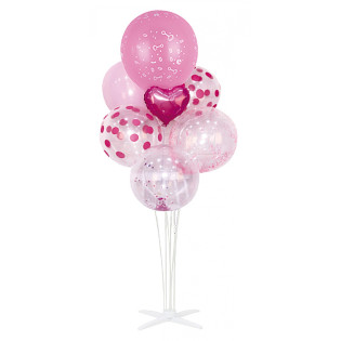 Zestaw balonów PARTY GO, 85cm, 7 szt., różowe